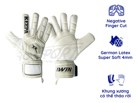 Găng tay thủ môn Iwin Keepa PRO GK02 Trắng