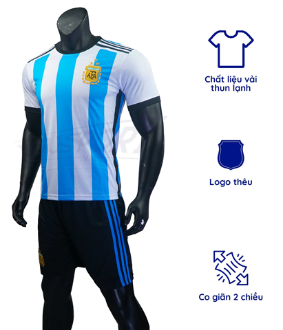 Quần áo Argentina Trắng Xanh