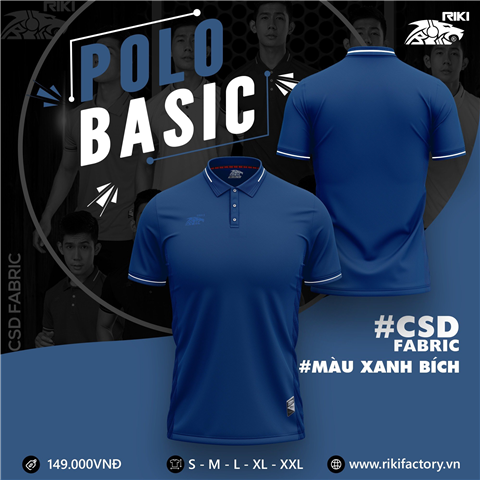 Áo polo Riki Basic Xanh Bích